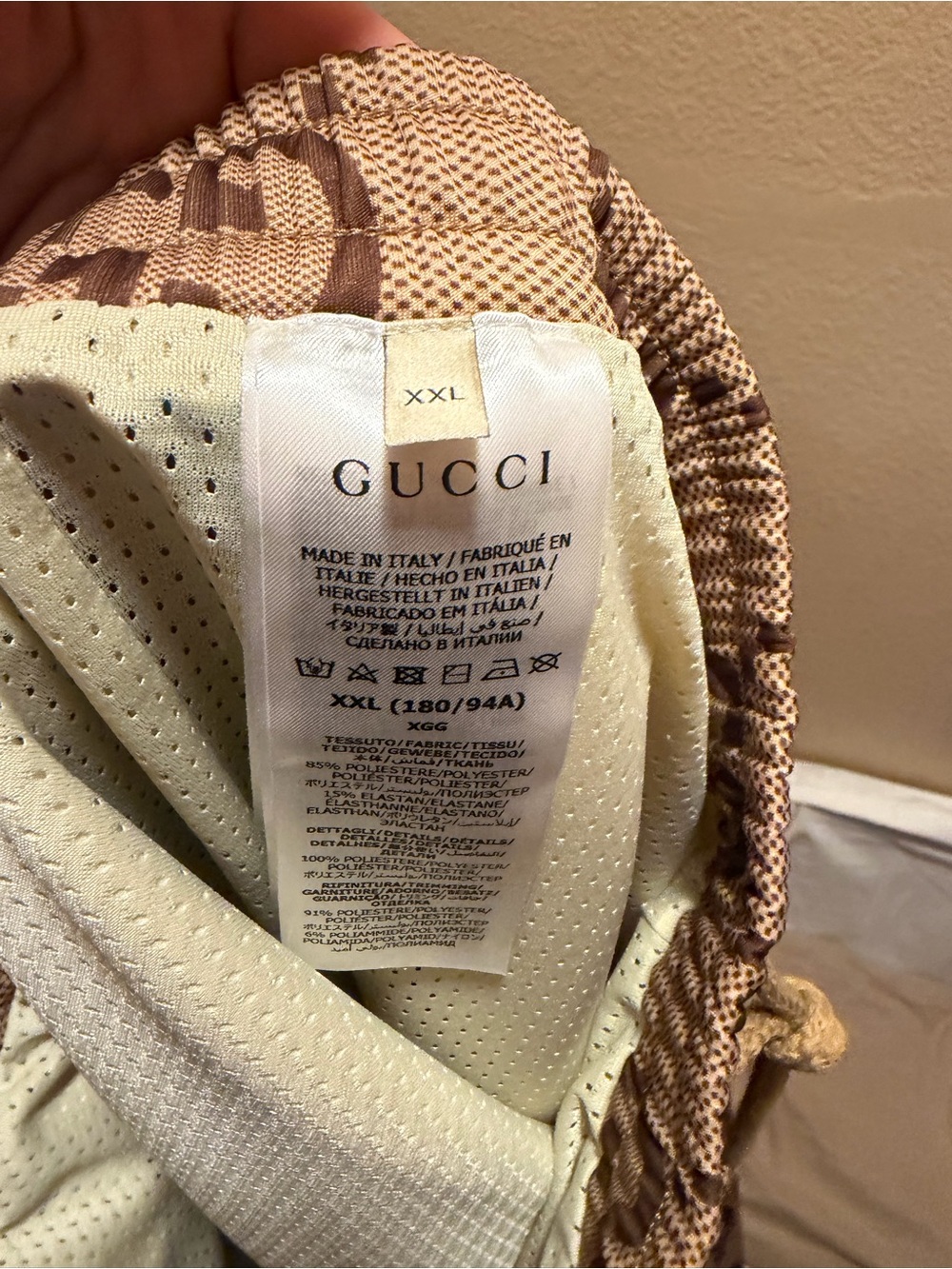 New Authentic Gucci GG Jumbo Logo Sweatpants Tan Brown XXL Waist 38 40 42 44 - Picture 15 of 16